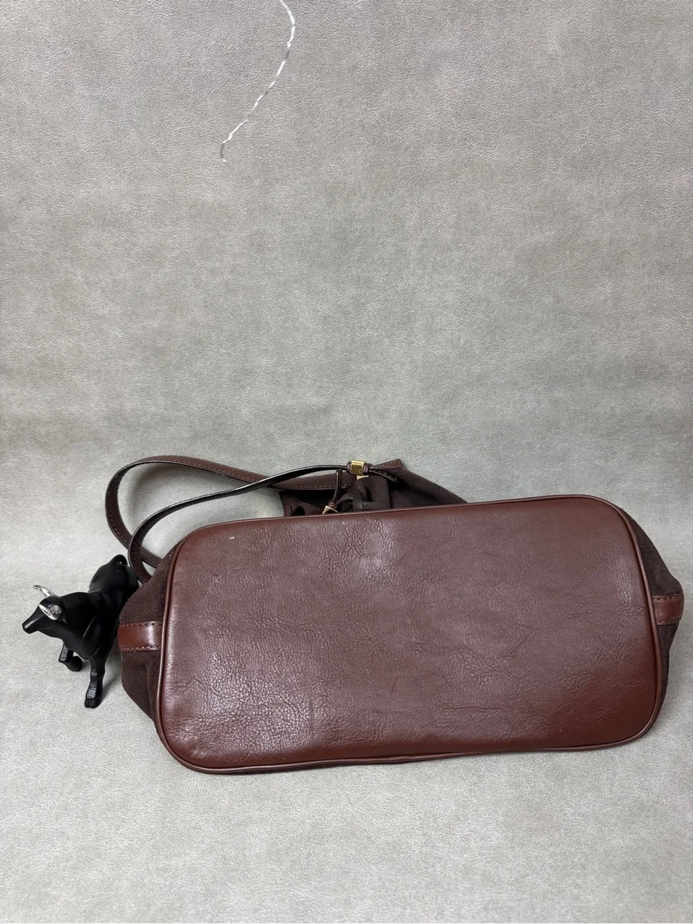 Michael Kors Dark Brown Suede Hobo with Gold Hardware